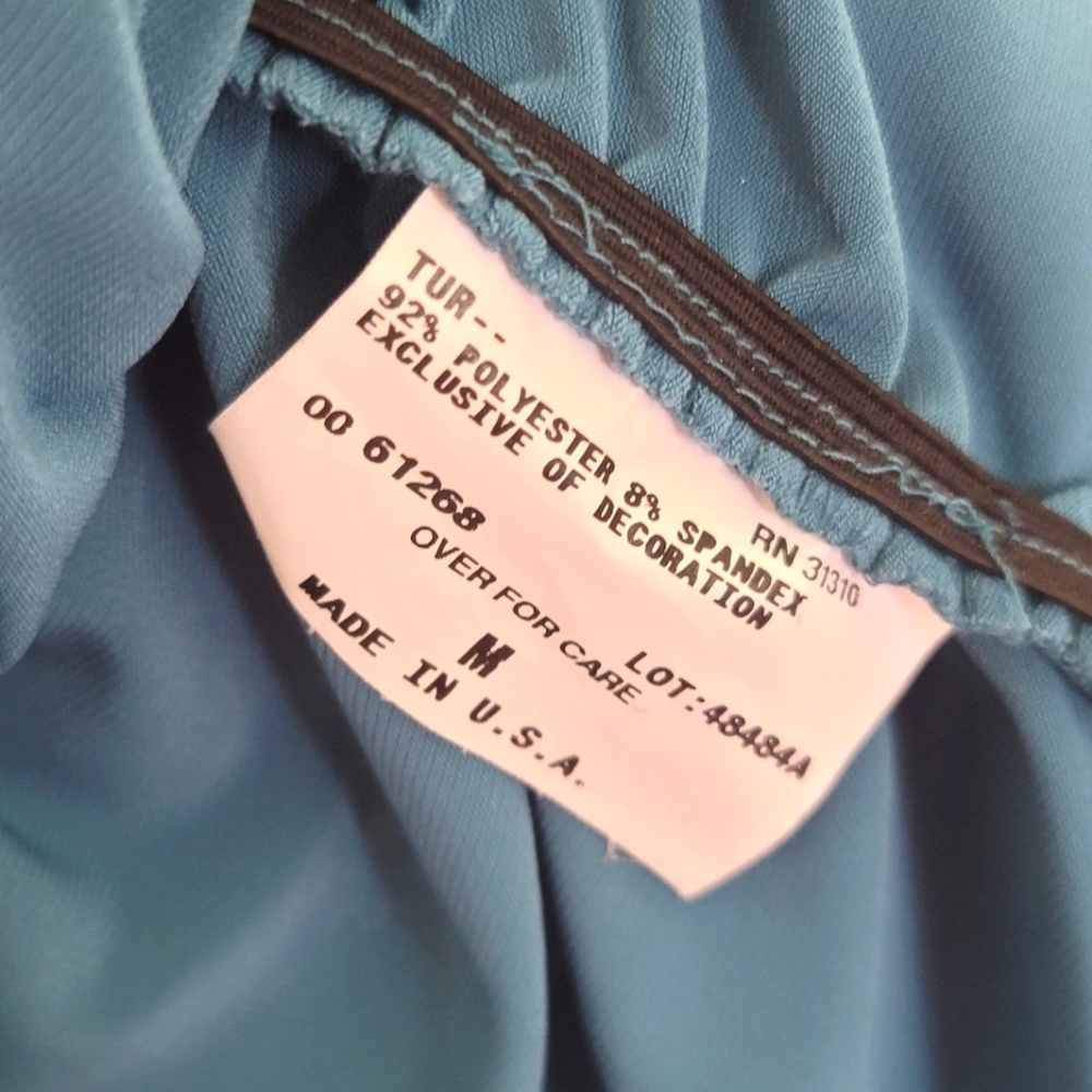 Vintage Y2K BCX Turquoise Beaded Stretch Tank Top - Picture 5 of 5